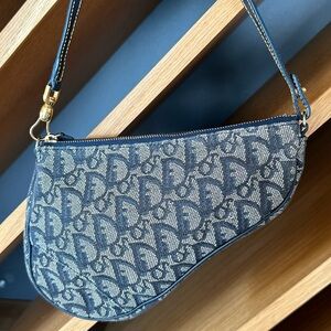 Authentic dior vintage small monogram saddle bag